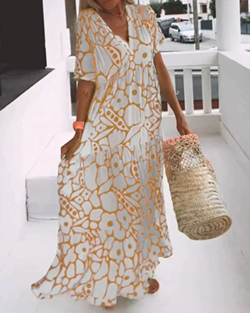 Christine | Long Pattern Dress