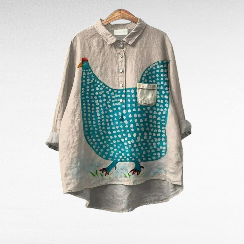 Laluna - Elegant Animal Print Blouse