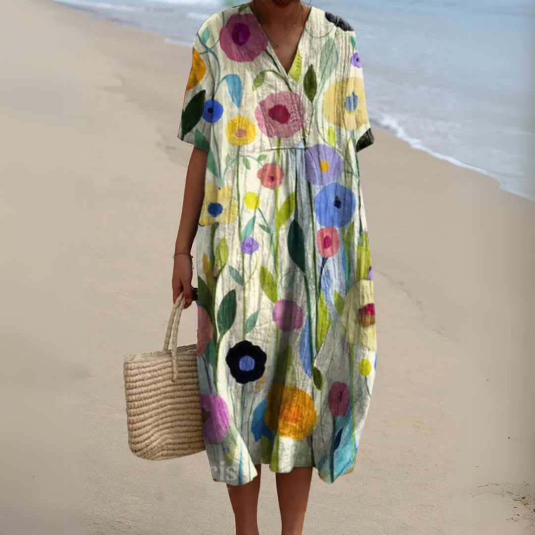 Nicole - Summer Dress with Flower Motif