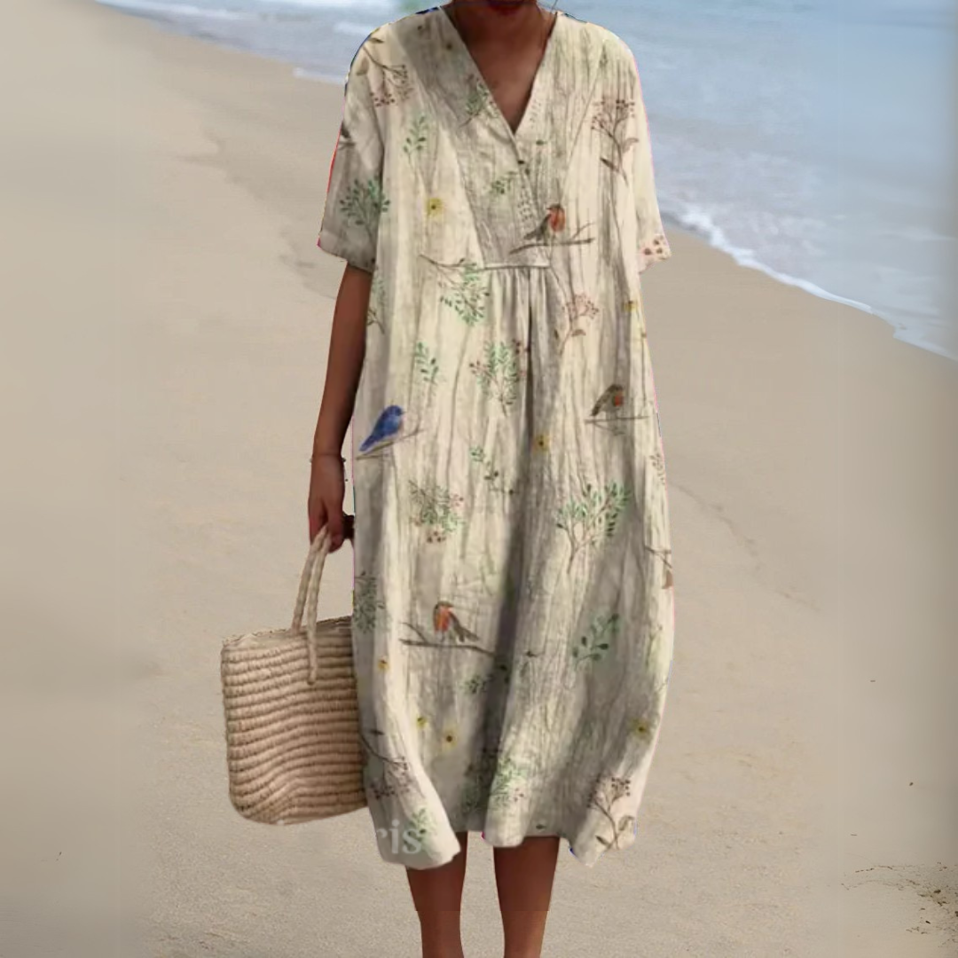 Nicole - Summer Dress with Flower Motif