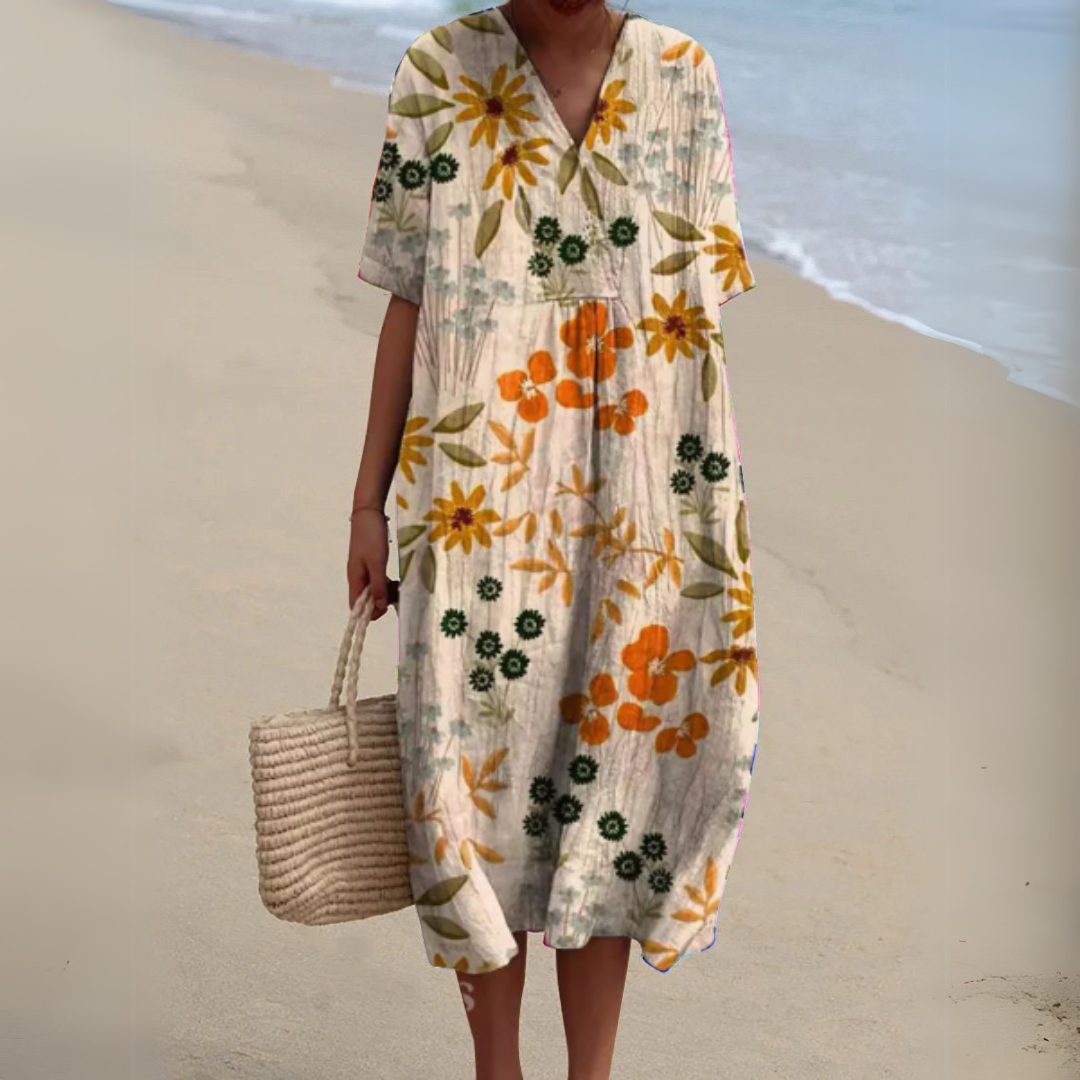 Nicole - Summer Dress with Flower Motif