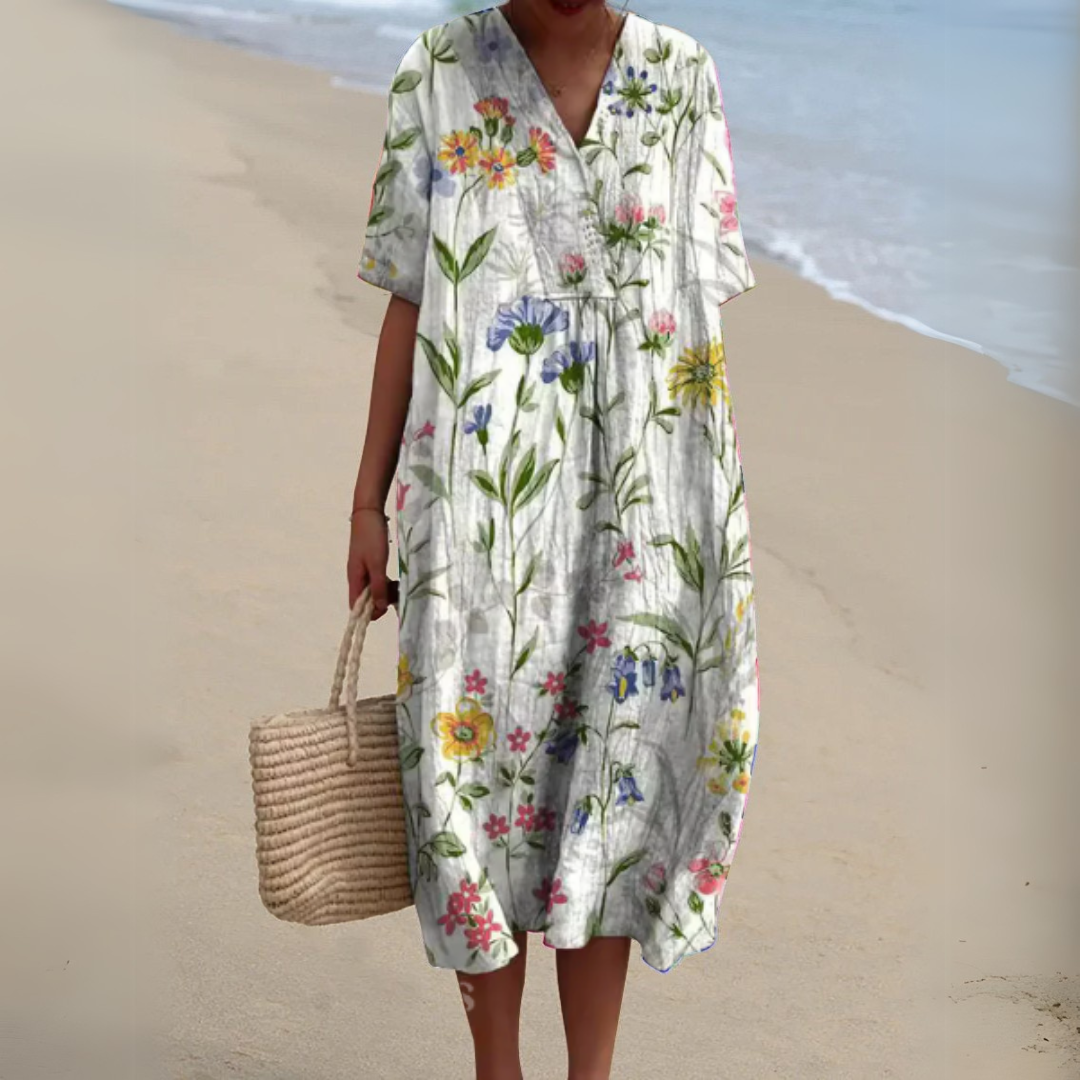 Nicole - Summer Dress with Flower Motif
