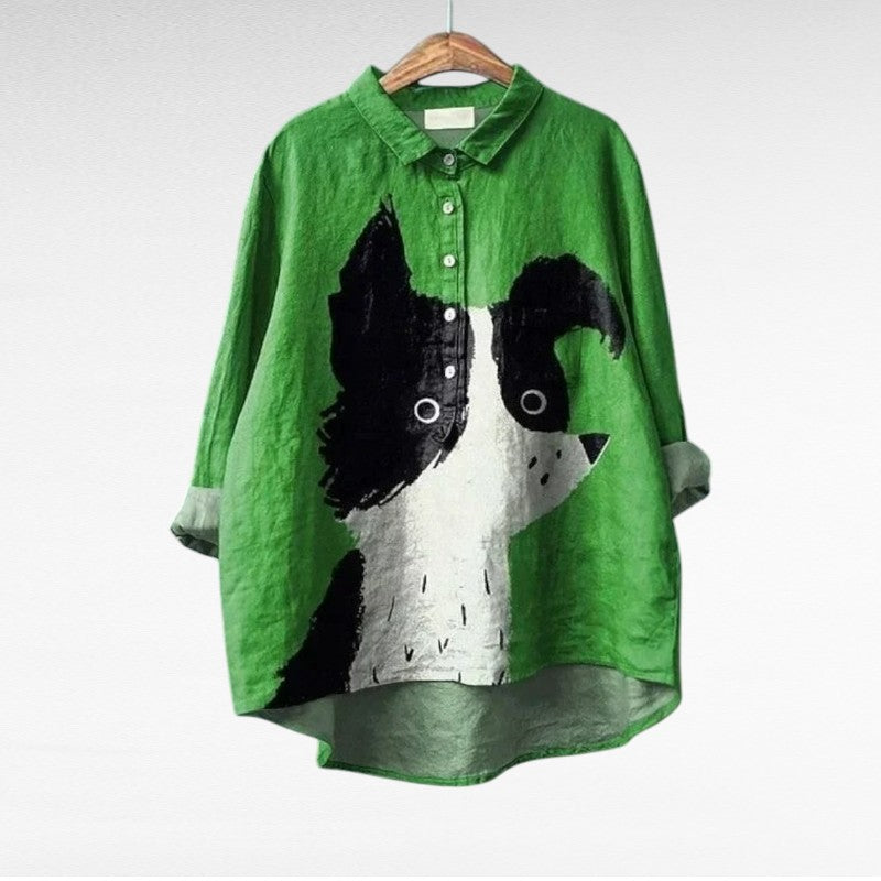 Laluna - Elegant Animal Print Blouse