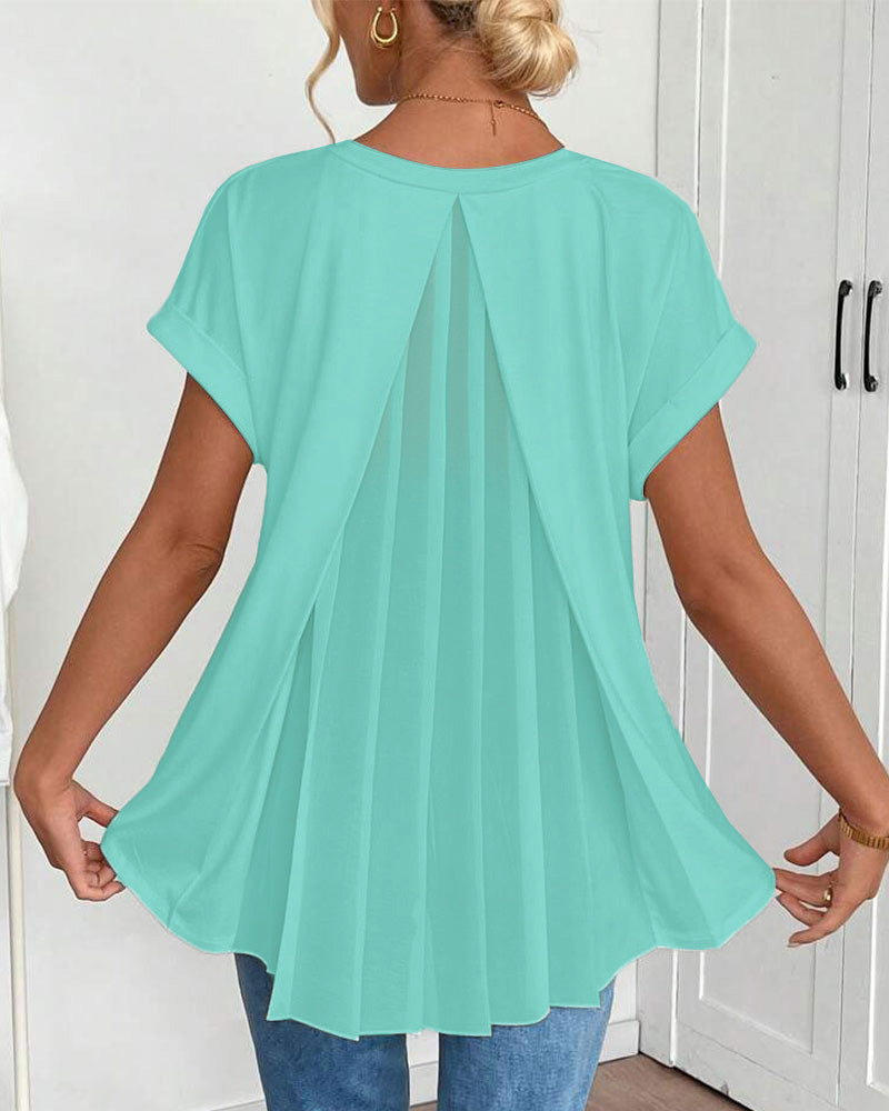 Lyn - Short-Sleeved T-Shirt with Plated Back
