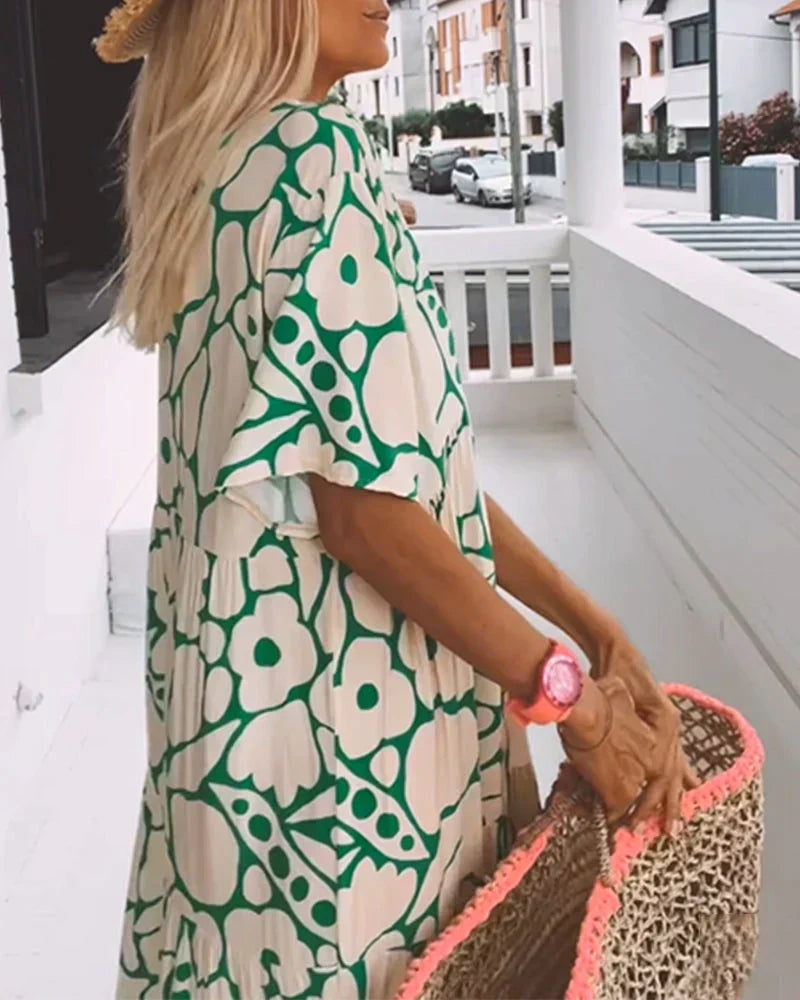 Christine | Long Pattern Dress