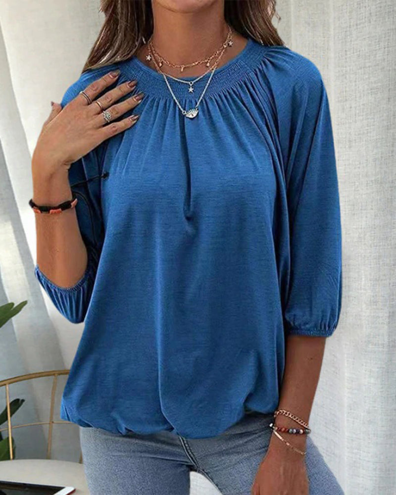 Chloe - Blouse with round neckline
