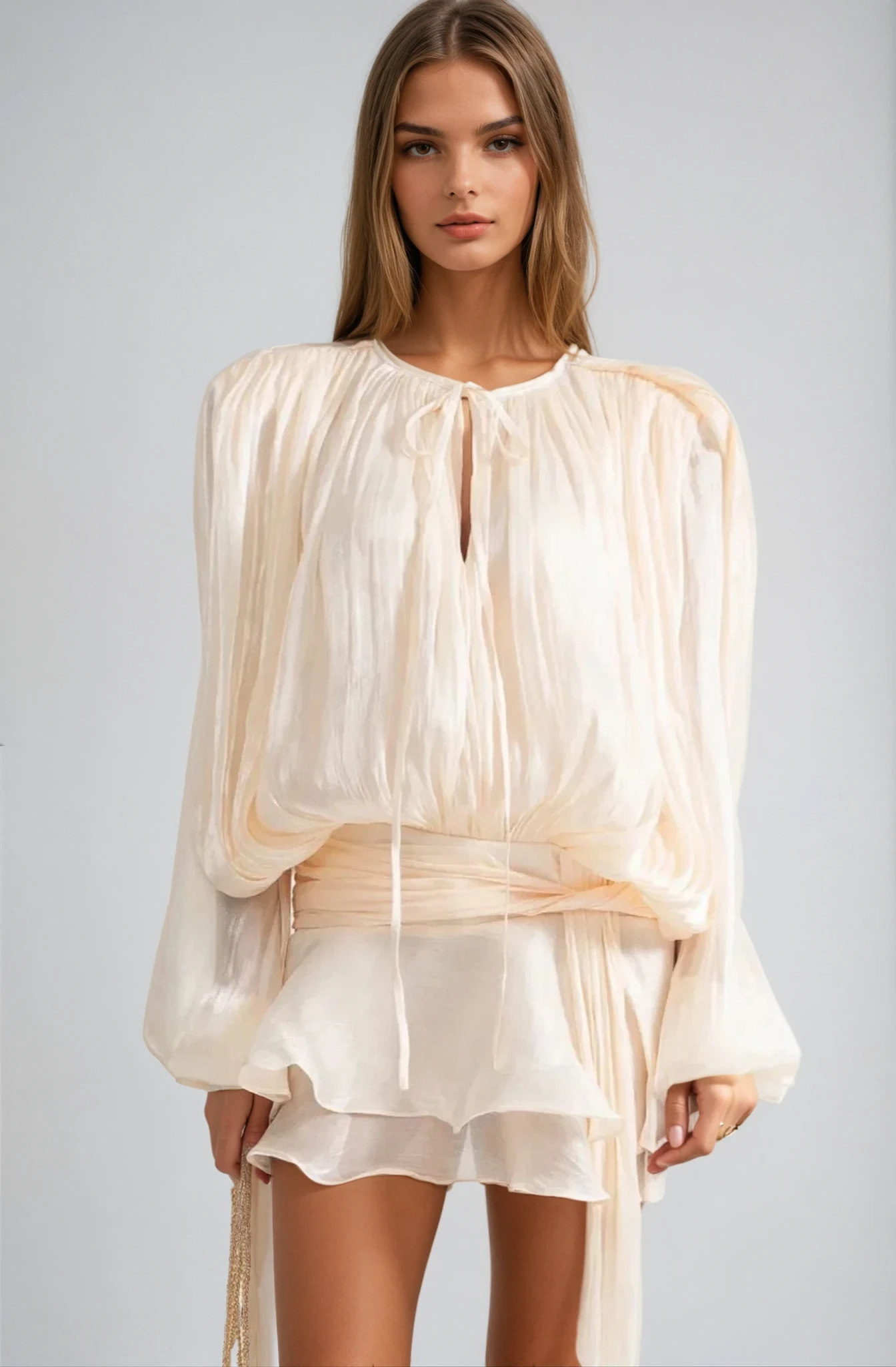 Livia - Pleated Mesh Dress