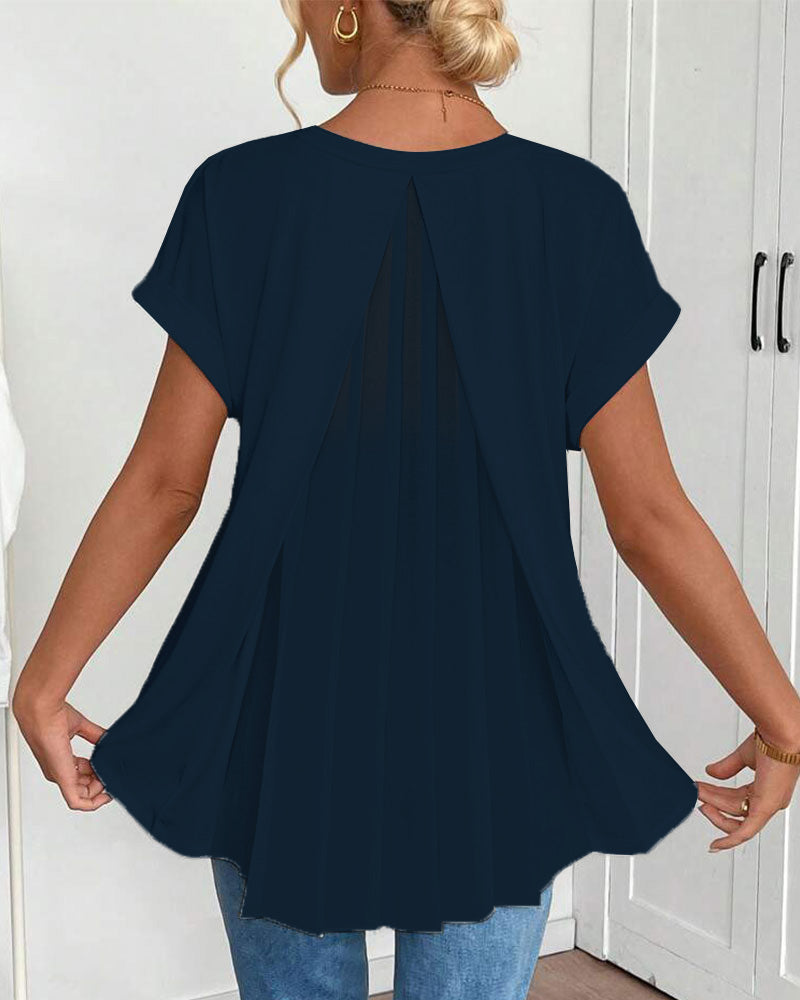 Lyn - Short-Sleeved T-Shirt with Plated Back