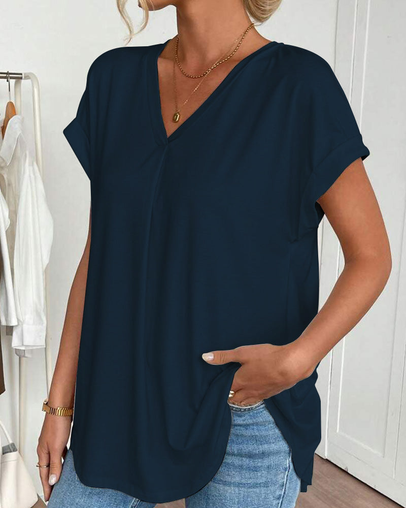Lyn - Short-Sleeved T-Shirt with Plated Back