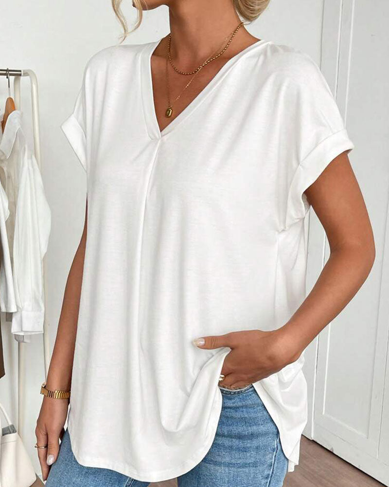 Lyn - Short-Sleeved T-Shirt with Plated Back
