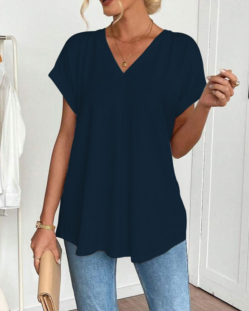 Lyn - Short-Sleeved T-Shirt with Plated Back