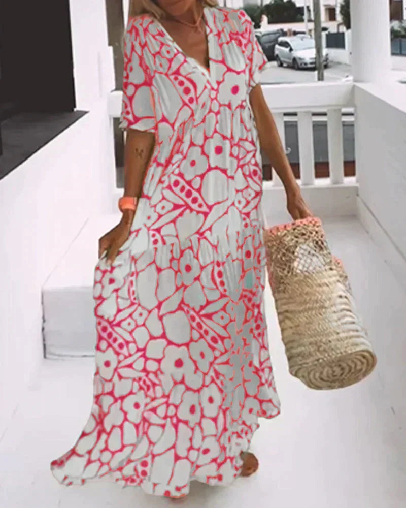 Christine | Long Pattern Dress