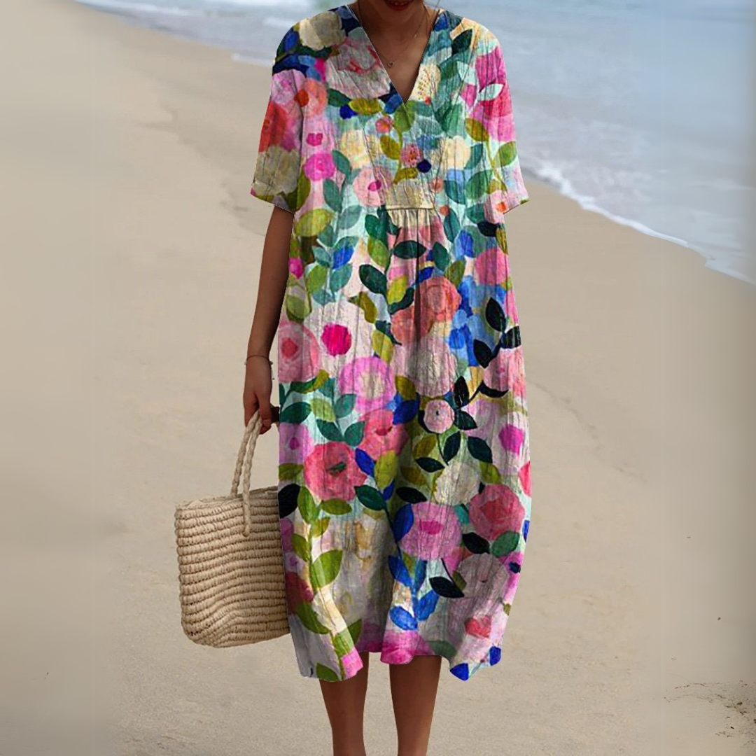 Nicole - Summer Dress with Flower Motif