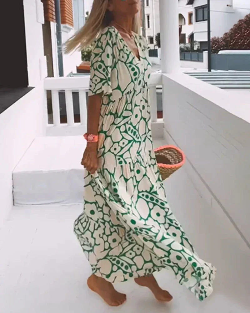 Christine | Long Pattern Dress