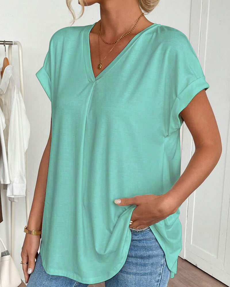 Lyn - Short-Sleeved T-Shirt with Plated Back