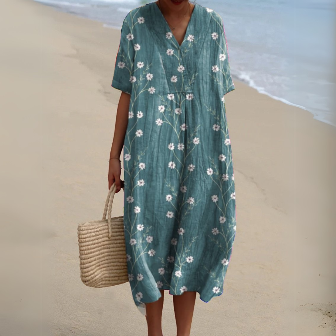 Nicole - Summer Dress with Flower Motif
