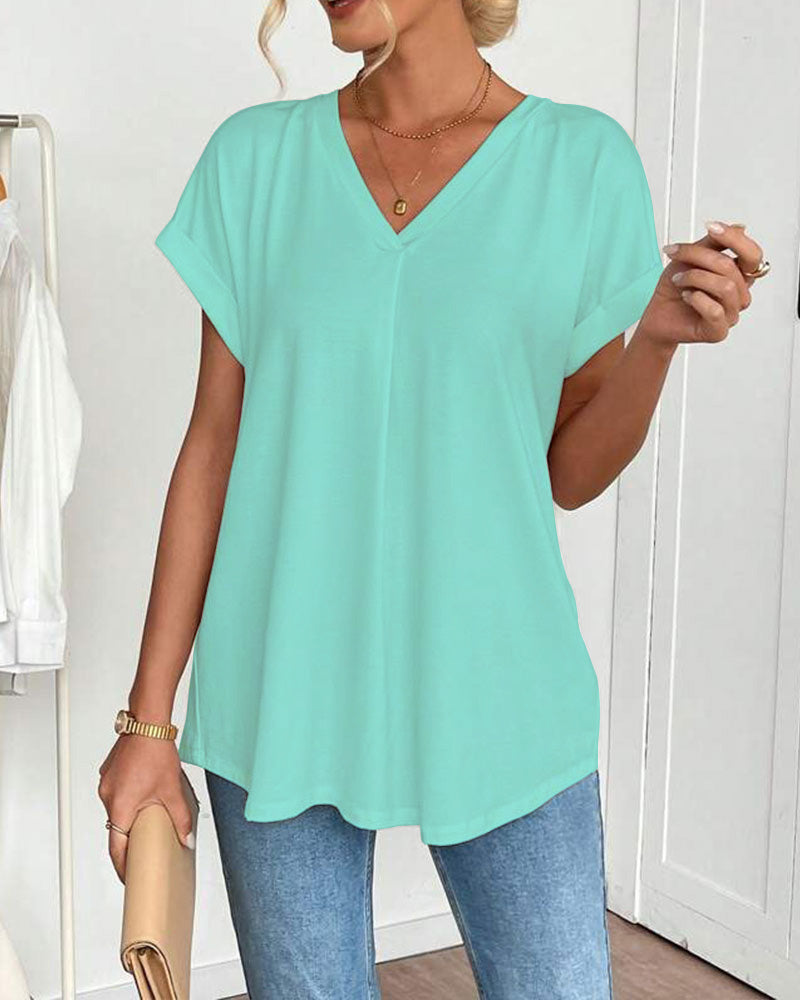 Lyn - Short-Sleeved T-Shirt with Plated Back