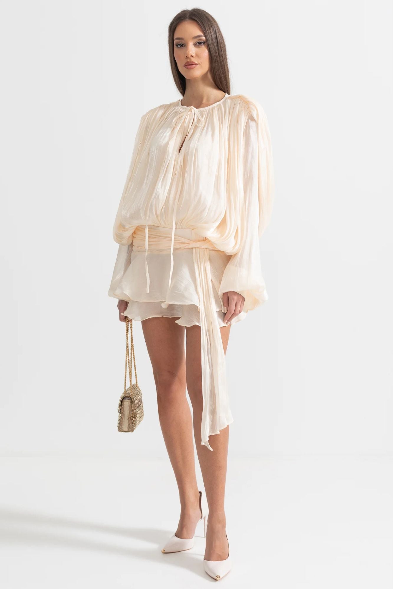Livia - Pleated Mesh Dress