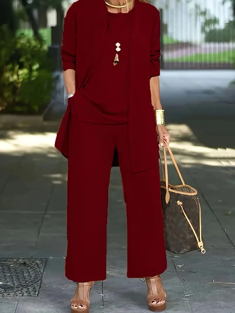 LUXE ANA | SET OF CARDIGAN, JUMPER AND TROUSERS