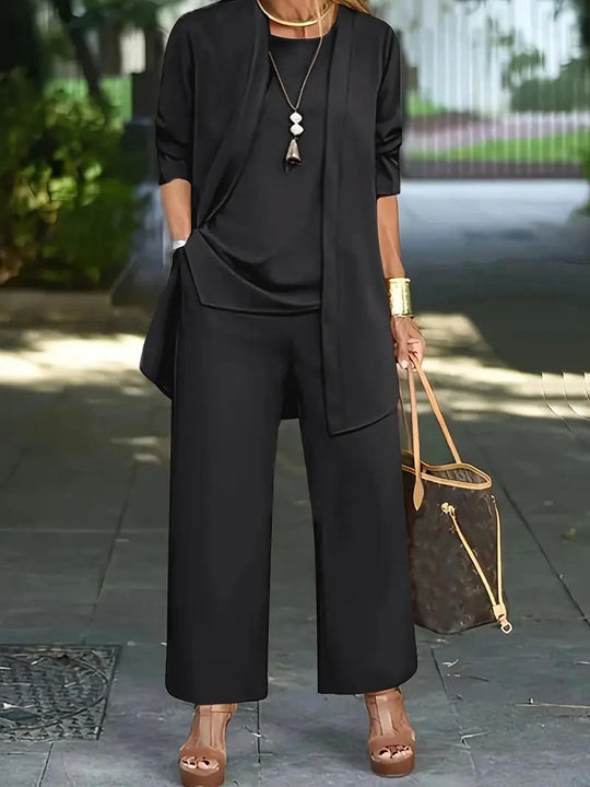LUXE ANA | SET OF CARDIGAN, JUMPER AND TROUSERS