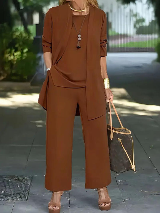 LUXE ANA | SET OF CARDIGAN, JUMPER AND TROUSERS