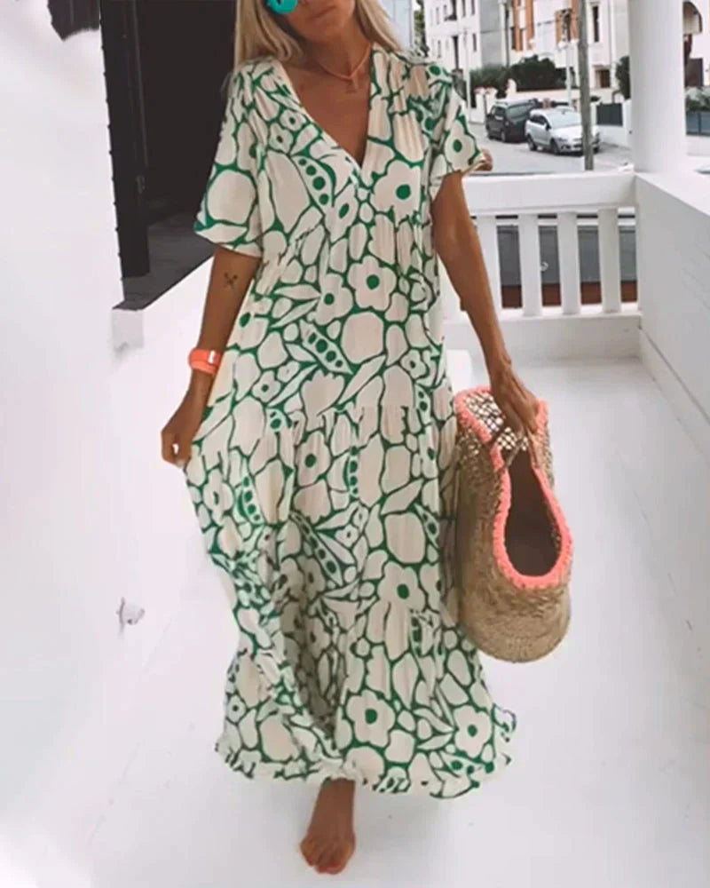 Christine | Long Pattern Dress