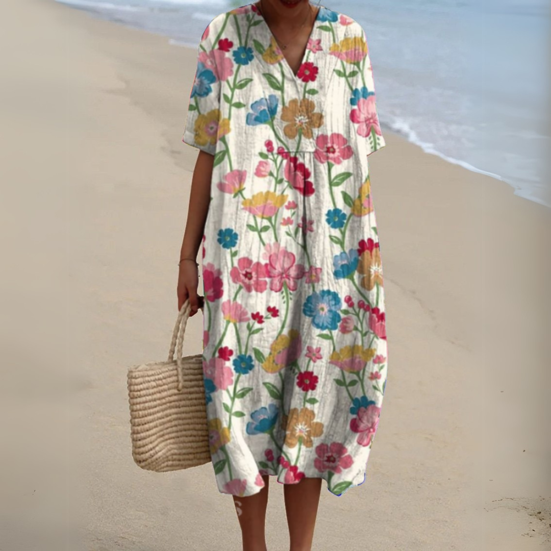 Nicole - Summer Dress with Flower Motif