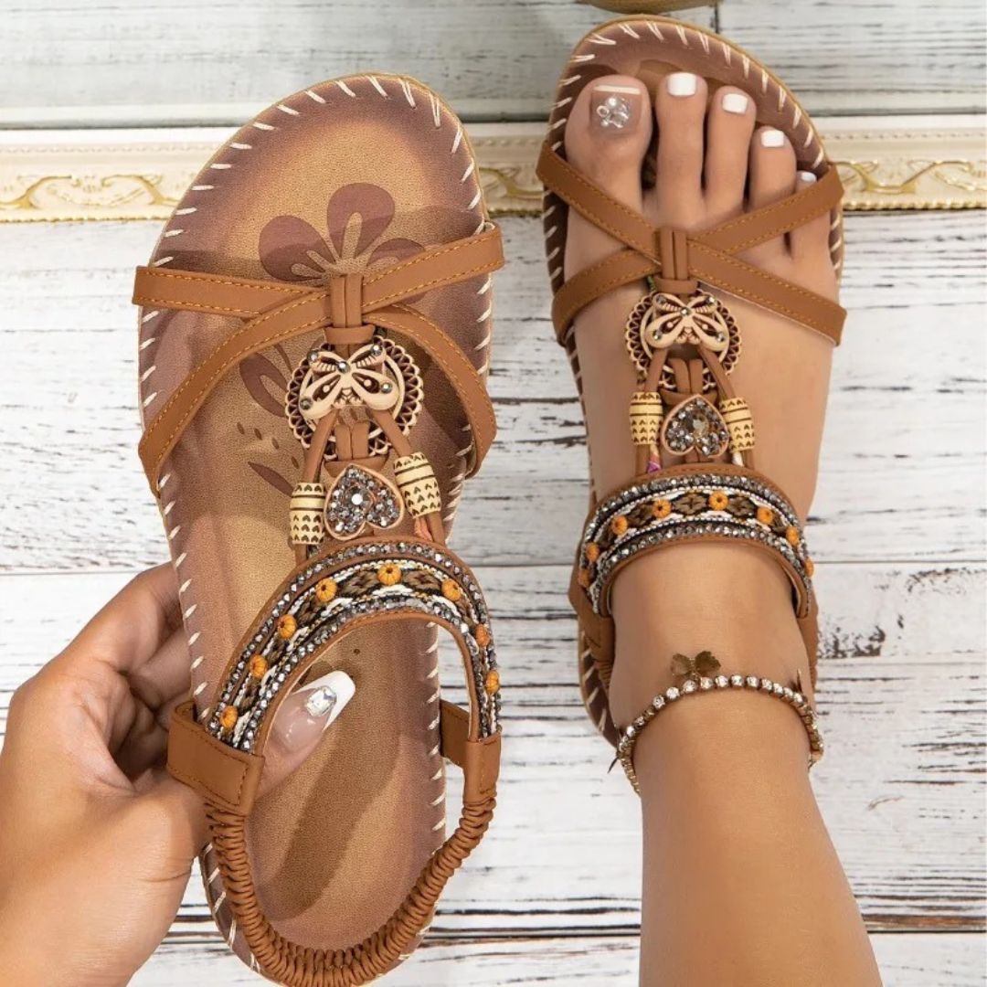 Nomad Bloom | Embellished Boho Sandals