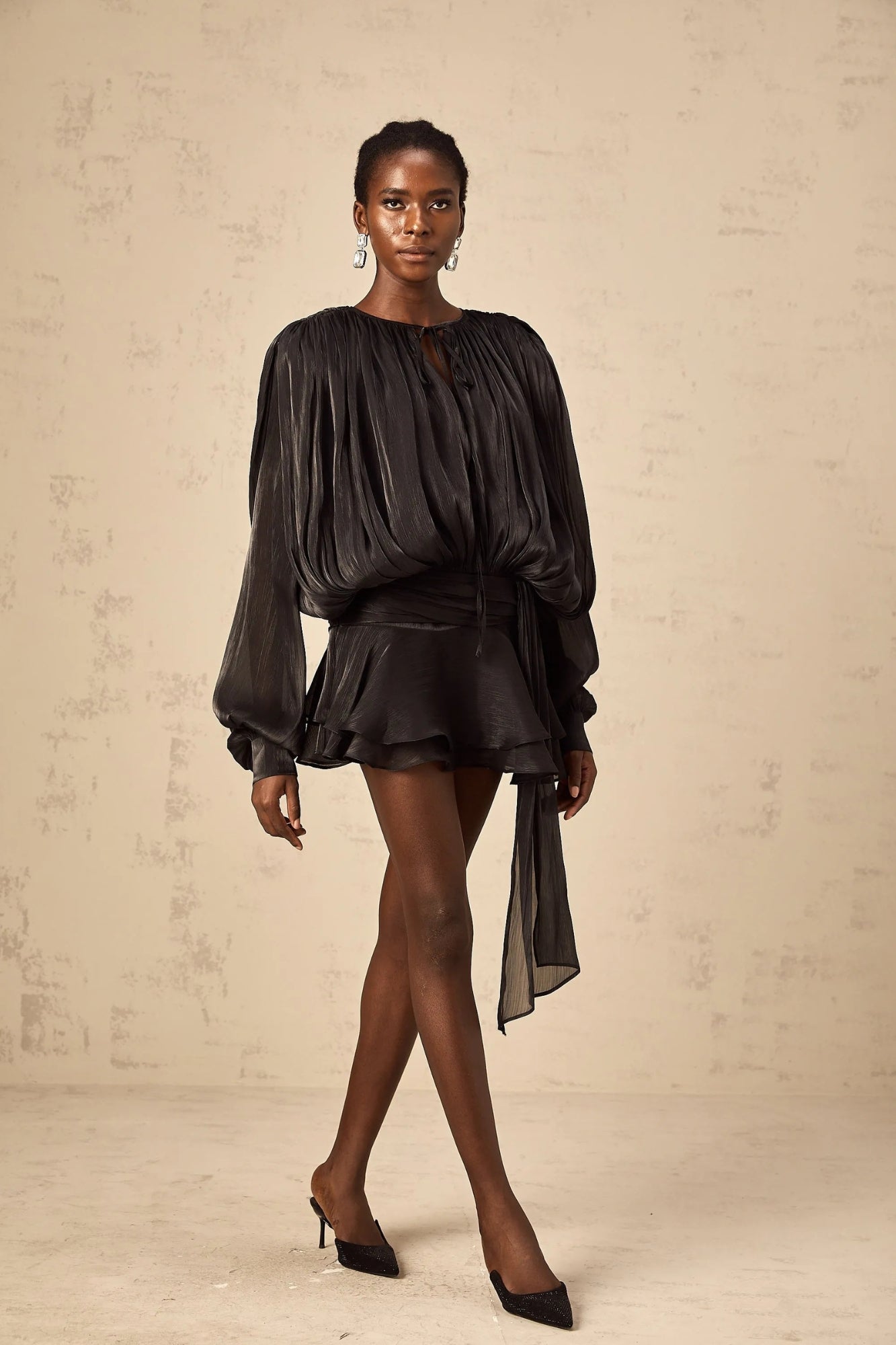 Livia - Pleated Mesh Dress