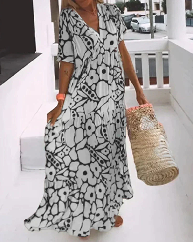 Christine | Long Pattern Dress