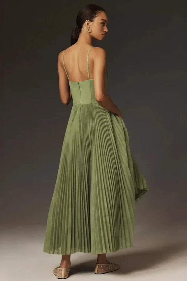 Isabelle | Pleated Tulle Midi Dress