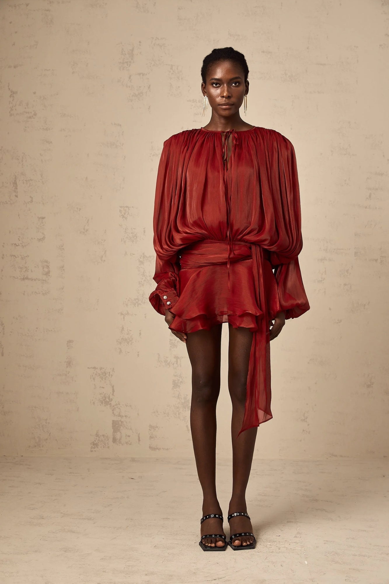 Livia - Pleated Mesh Dress