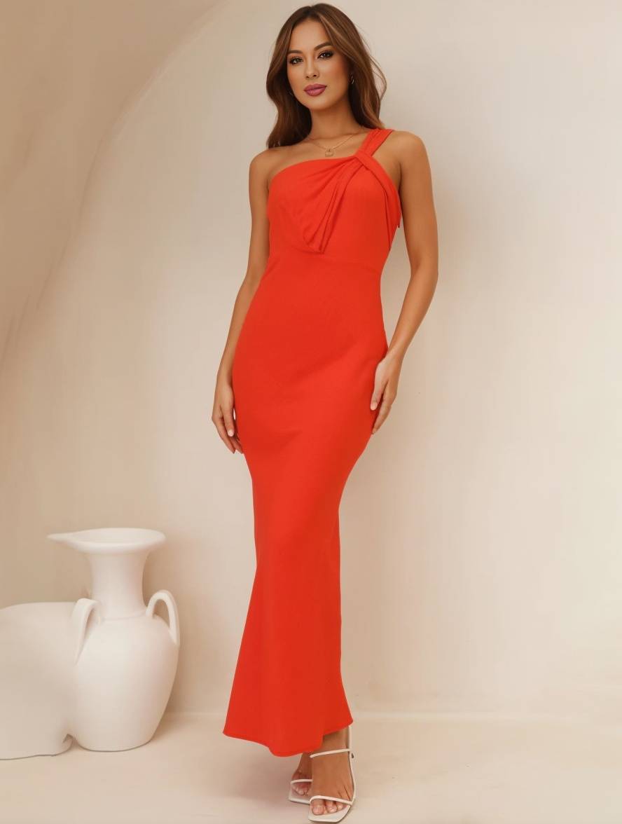 ELEVA – Satin Maxi Dress