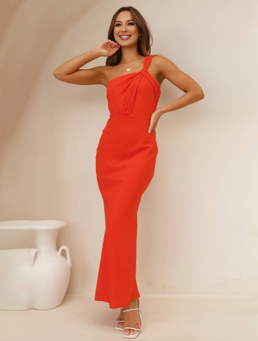 ELEVA – Satin Maxi Dress