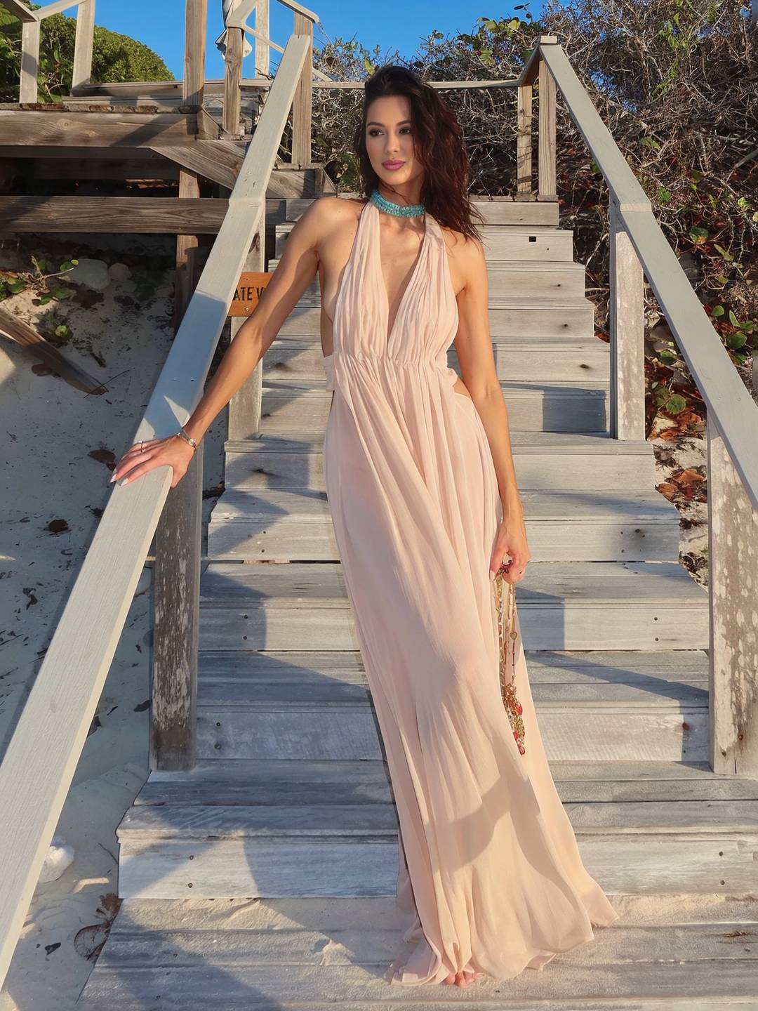 Rosabella – Backless Cut-Out Maxi Dress