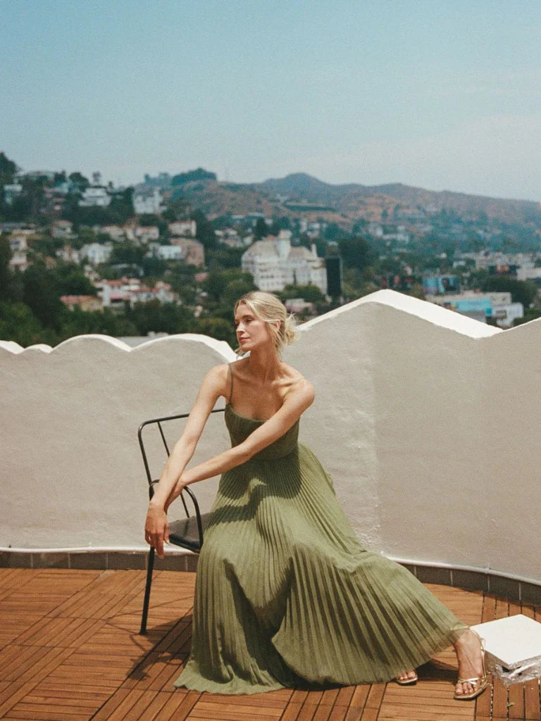 Isabelle | Pleated Tulle Midi Dress