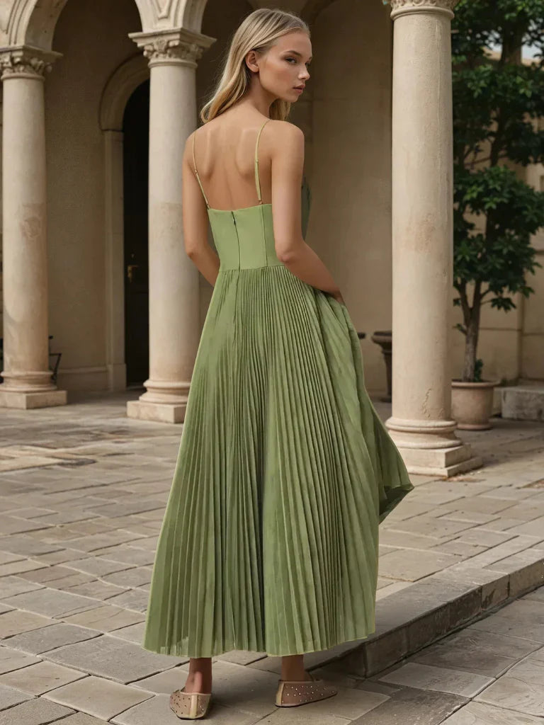 Isabelle | Pleated Tulle Midi Dress