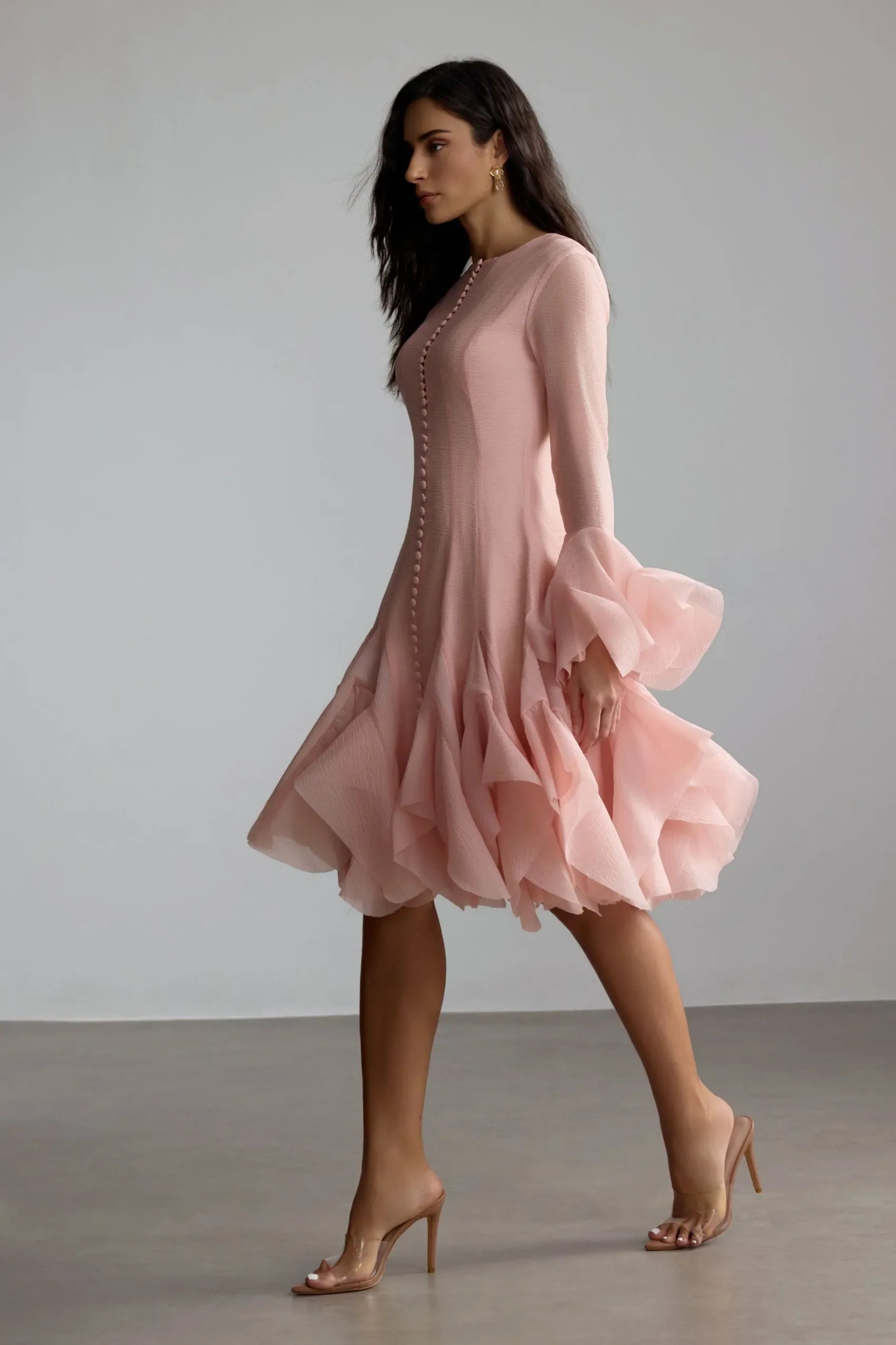 Gloria – Flared Long Sleeve Midi Dress