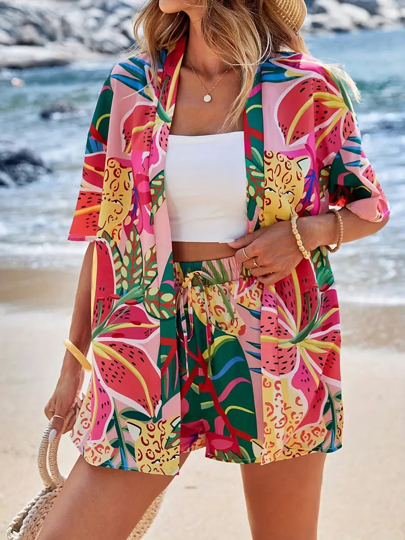 Solara Set - Simple Summer Floral Top & Shorts