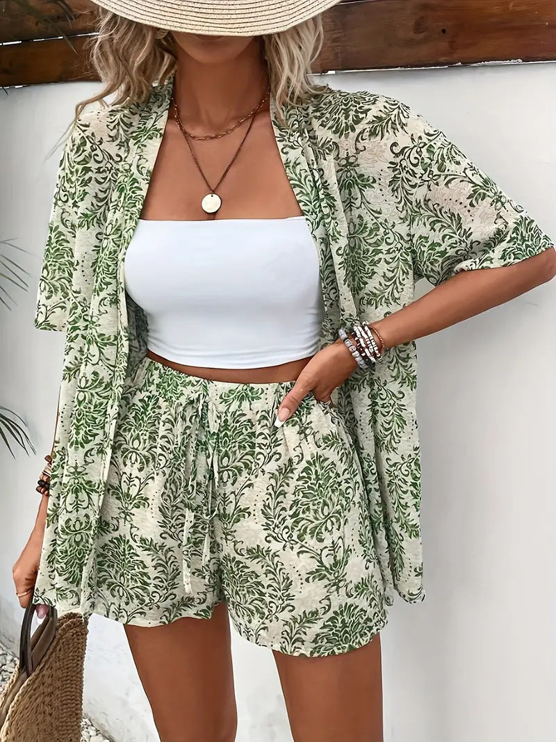 Solara Set - Simple Summer Floral Top & Shorts