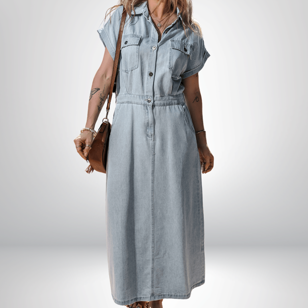 Brygida - Elegant Denim Dress