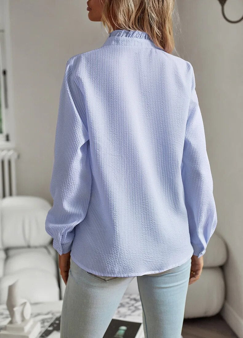 Audrey | Elegant Classic Ruffle Shirt