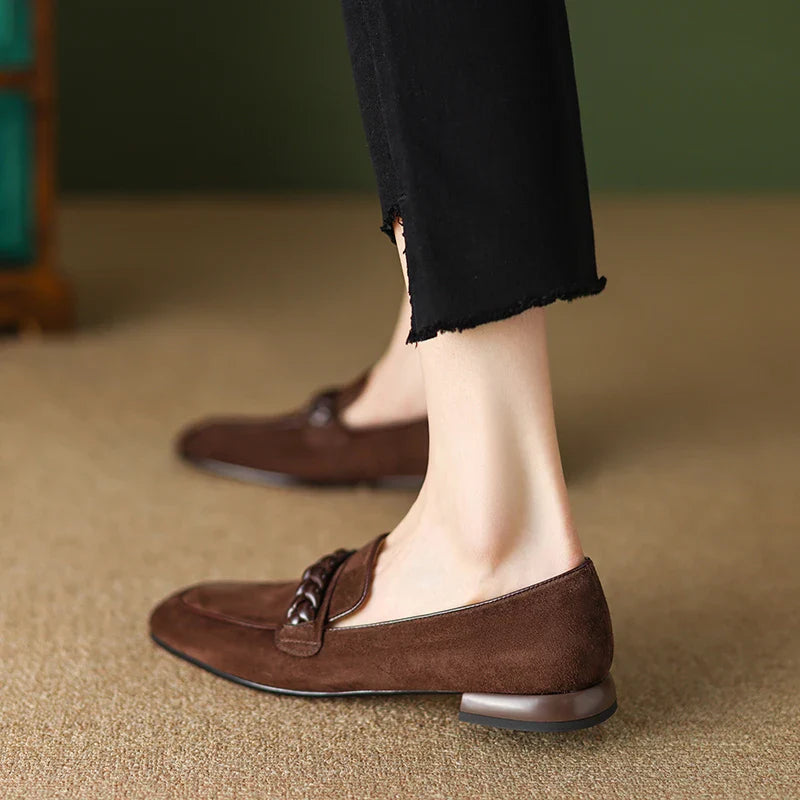Naelle | Leather Square-Toe Loafers