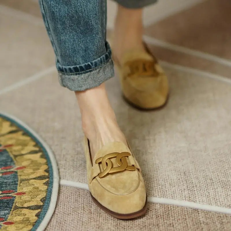 Liora | Retro Buckled Flat Loafers