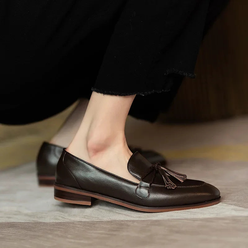 Tessara – Retro Tassel Casual Loafers