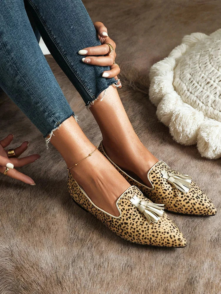Tahlia | Pointed Fringe Slip-Ons