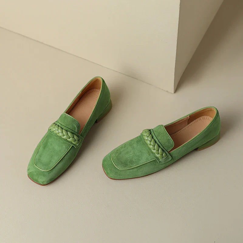 Naelle | Leather Square-Toe Loafers