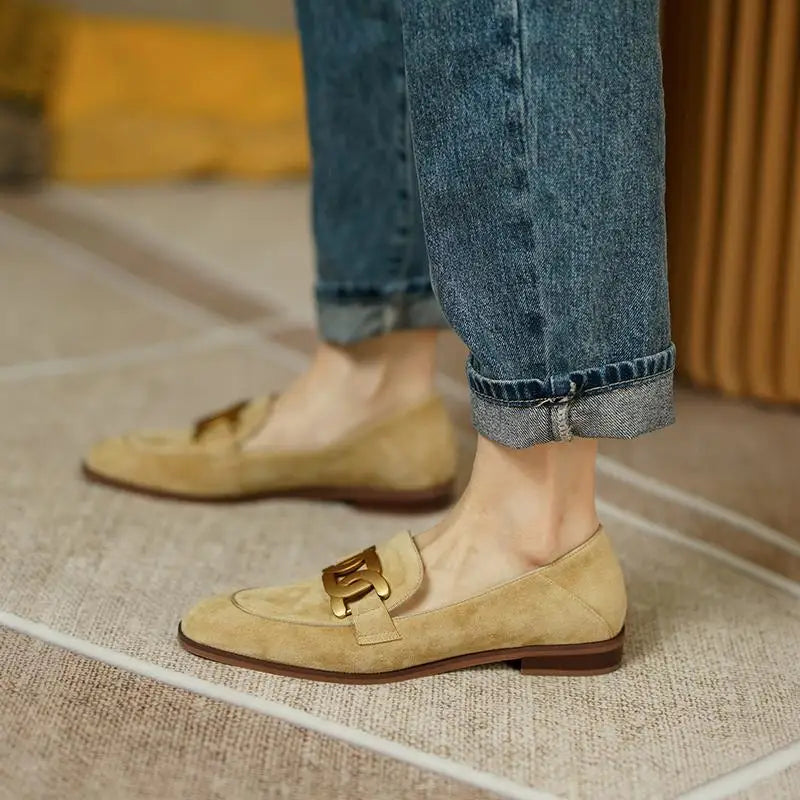 Liora | Retro Buckled Flat Loafers