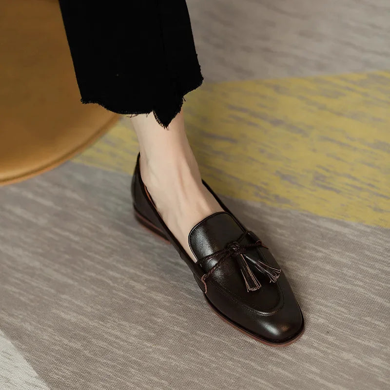 Tessara – Retro Tassel Casual Loafers