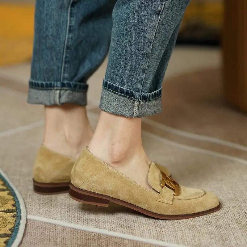 Liora | Retro Buckled Flat Loafers